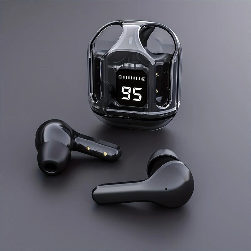 Air31 Transparent Earbuds – Bluetooth 5.3 with Carry Pouch