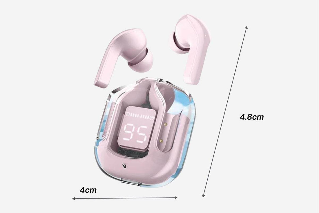 Air31 Transparent Earbuds – Bluetooth 5.3 with Carry Pouch