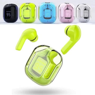 Air31 Transparent Earbuds – Bluetooth 5.3 with Carry Pouch